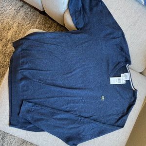NEW Lacoste Men’s V-Neck Organic Cotton Sweater